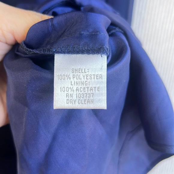 Donna Morgan Formal Strapless Maxi Gown Womens Size 10 Ruching Bodice Navy Blue - Picture 10 of 10